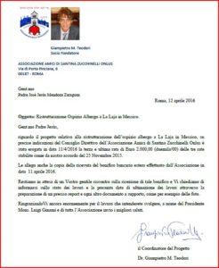 Lettera Giampietro di accompagnamento terzo bonifico