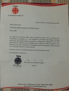 Lettera della Caritas